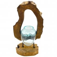 (image for) Molten Glass Hanging Art Vase on Wood