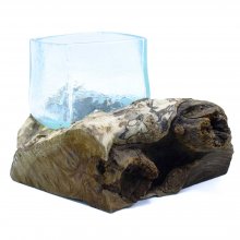 (image for) Molten Crackled Glass Tank on Wood